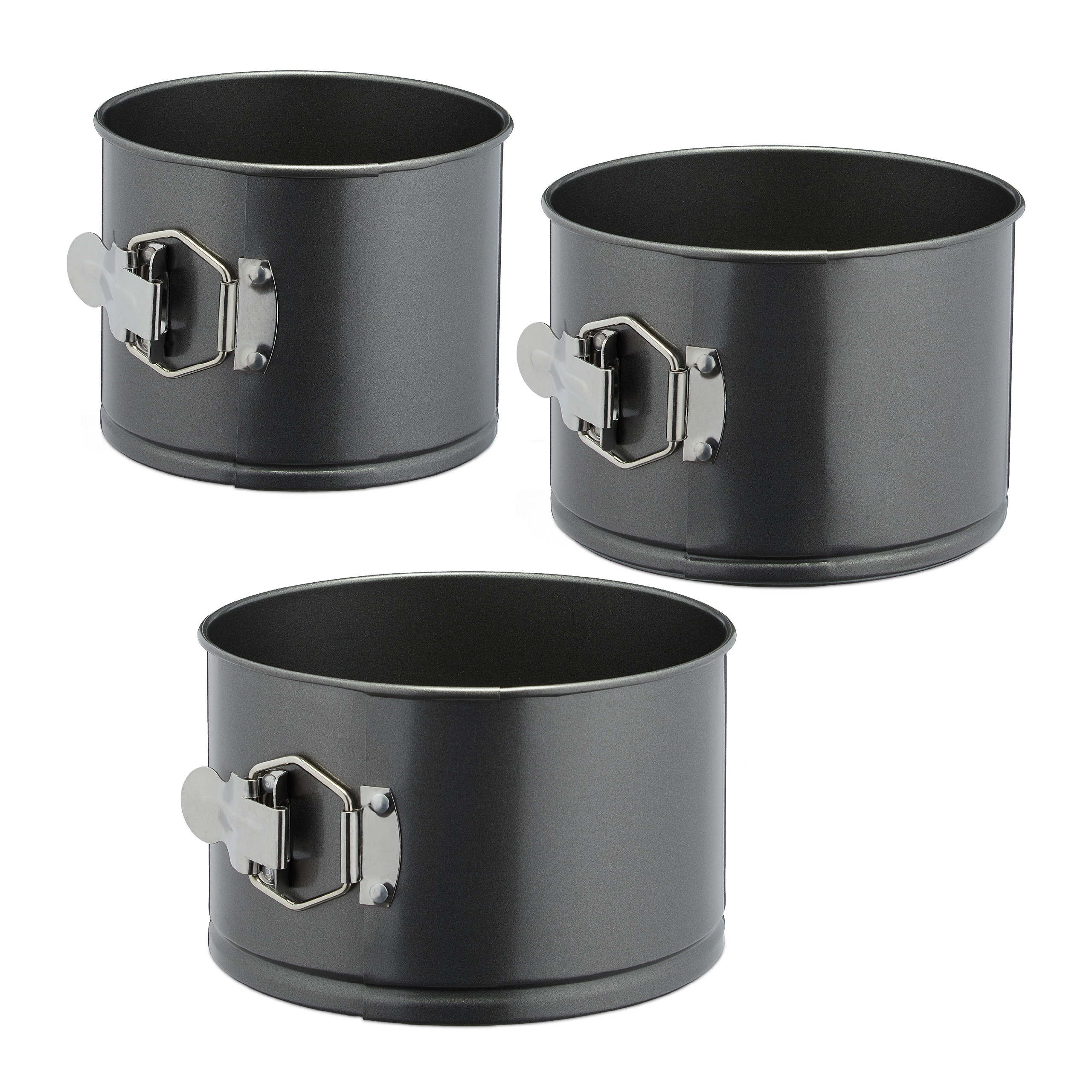 TEMU High Hinge Molds, Set Of 3, 11 X 14/16/18 Cm, Ø 14/16/18 Cm, Stainless Steel, , Coating, Resistant Up To 220 °c, For Layered Cakes, Panettone,