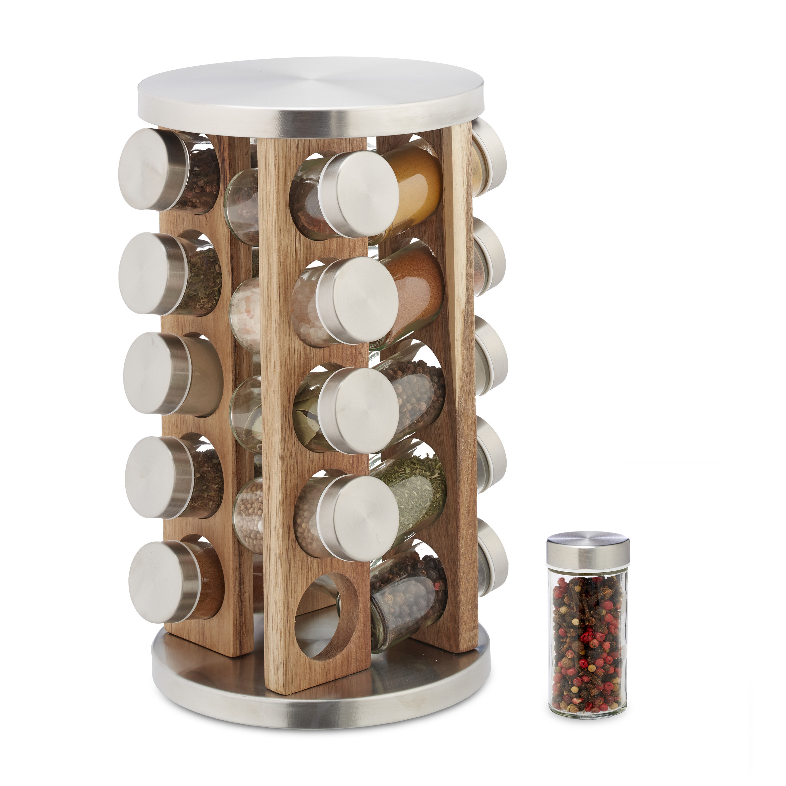 TEMU Spice Carousel In Silver/natural - (h) 34 X Ã 19.5 Cm