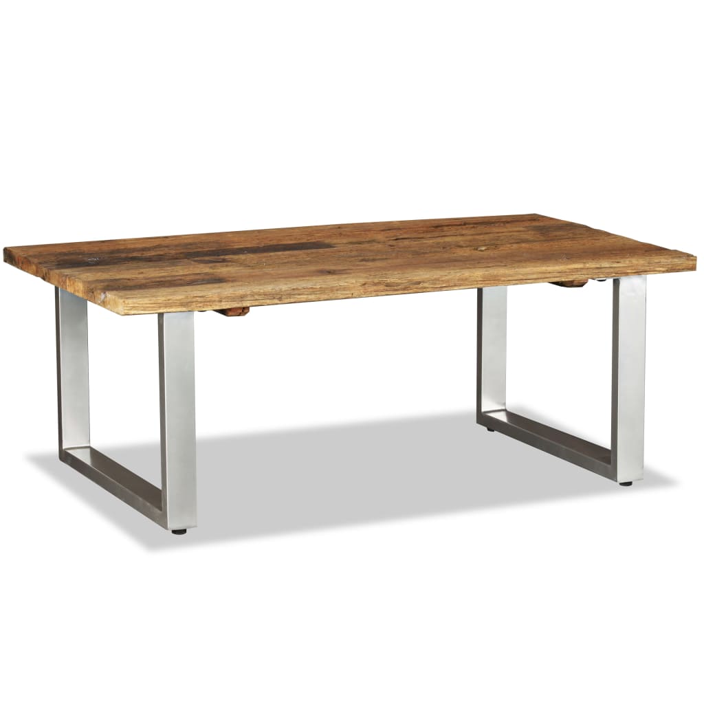 Vidaxl Brun Table Basse Table D'appoint Table De Canapé Bout De Canapé Salon Salle De Séjour Maison Intérieur Bois De Récupération 100X60x38 Cm