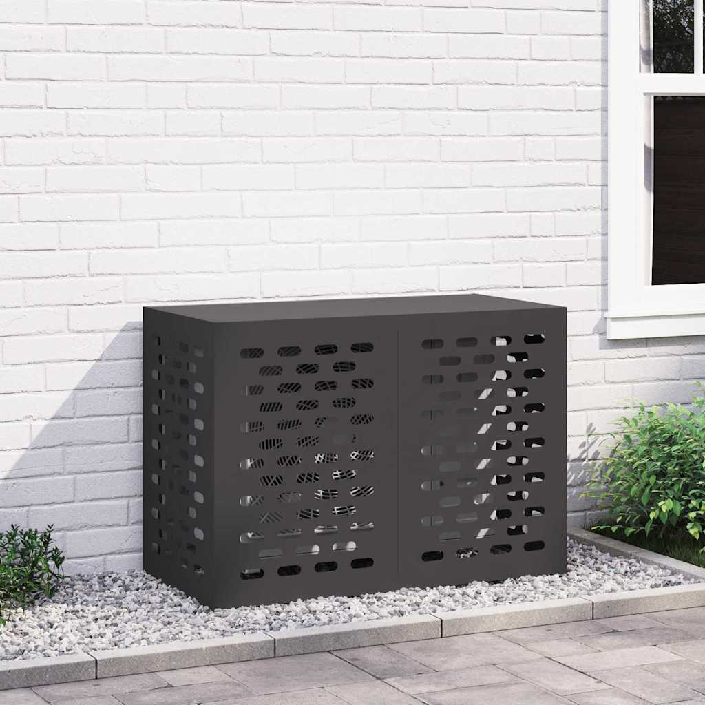 Image of Air Conditioner Cover Black 100 X 50 X 70 Cm Steel, Air Conditioner Protective Cover, Rectangular, , Protection For Outdoor, Seasonal Home Accessories