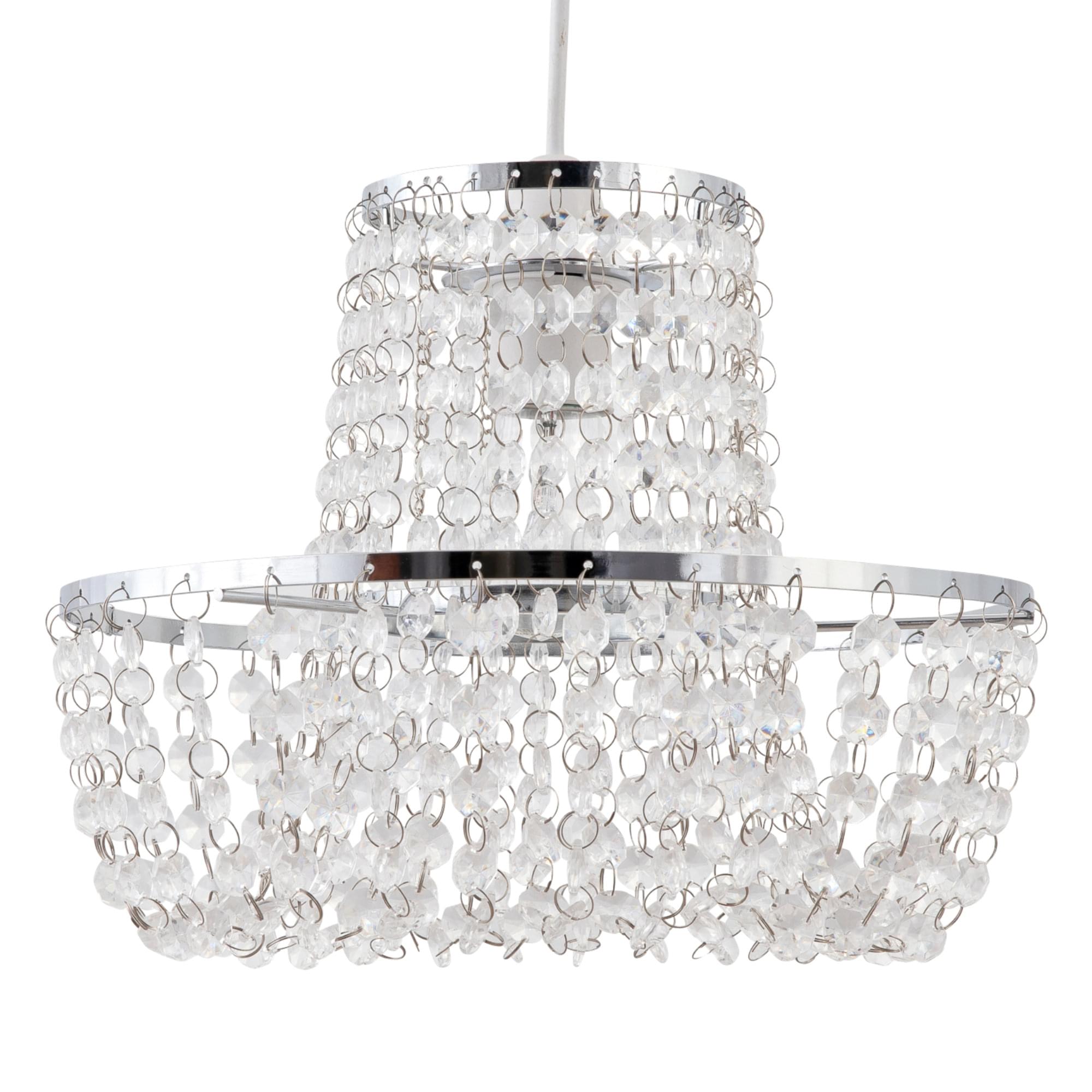 First Choice Lighting Jewelled Easy Fit Light Shade in Clear