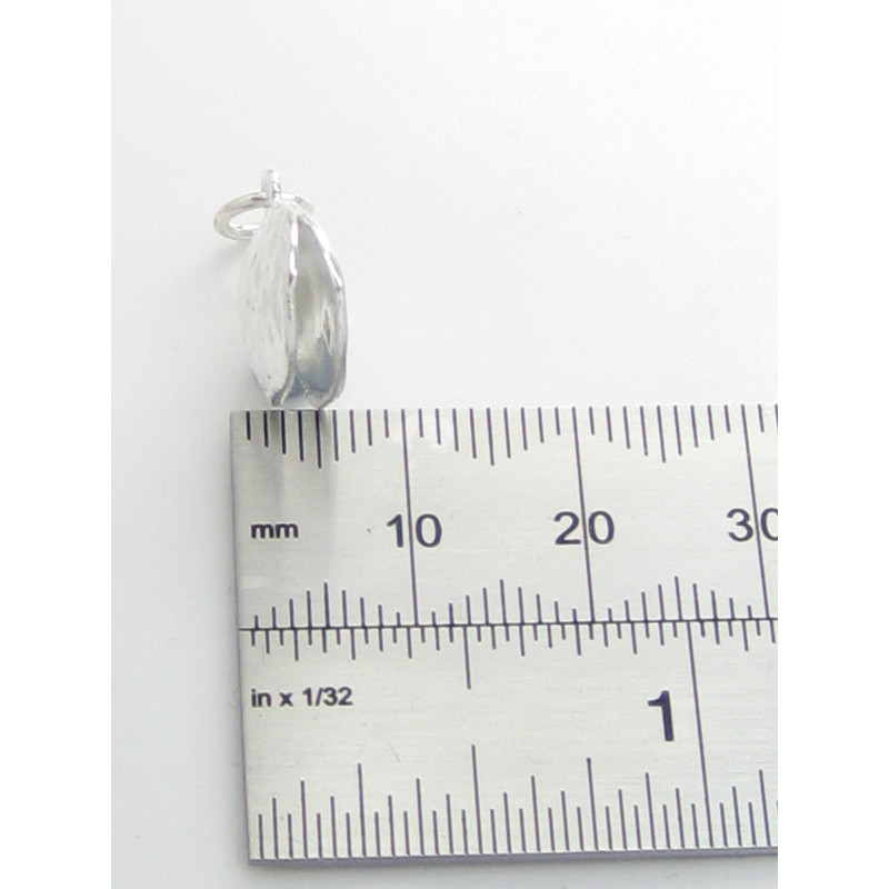 Oyster Shell Charm, Unique .925 Sterling Silver