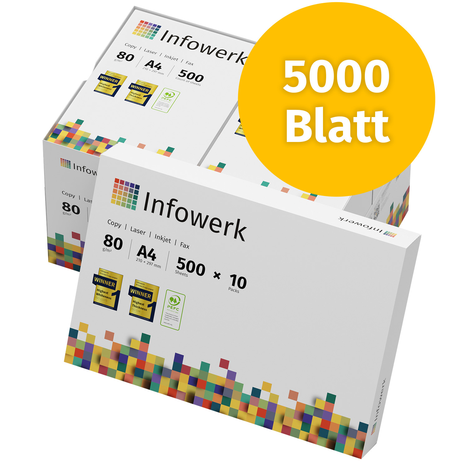 Printer Paper Copier Paper 5000 Sheets 10 X 500 A4 80g Pefc Certified