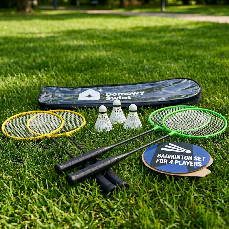 Badminton Set with 4 Rackets and 3 Shuttles