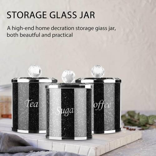 3 piece kitchen storage canisters with lids easy to clean jars for