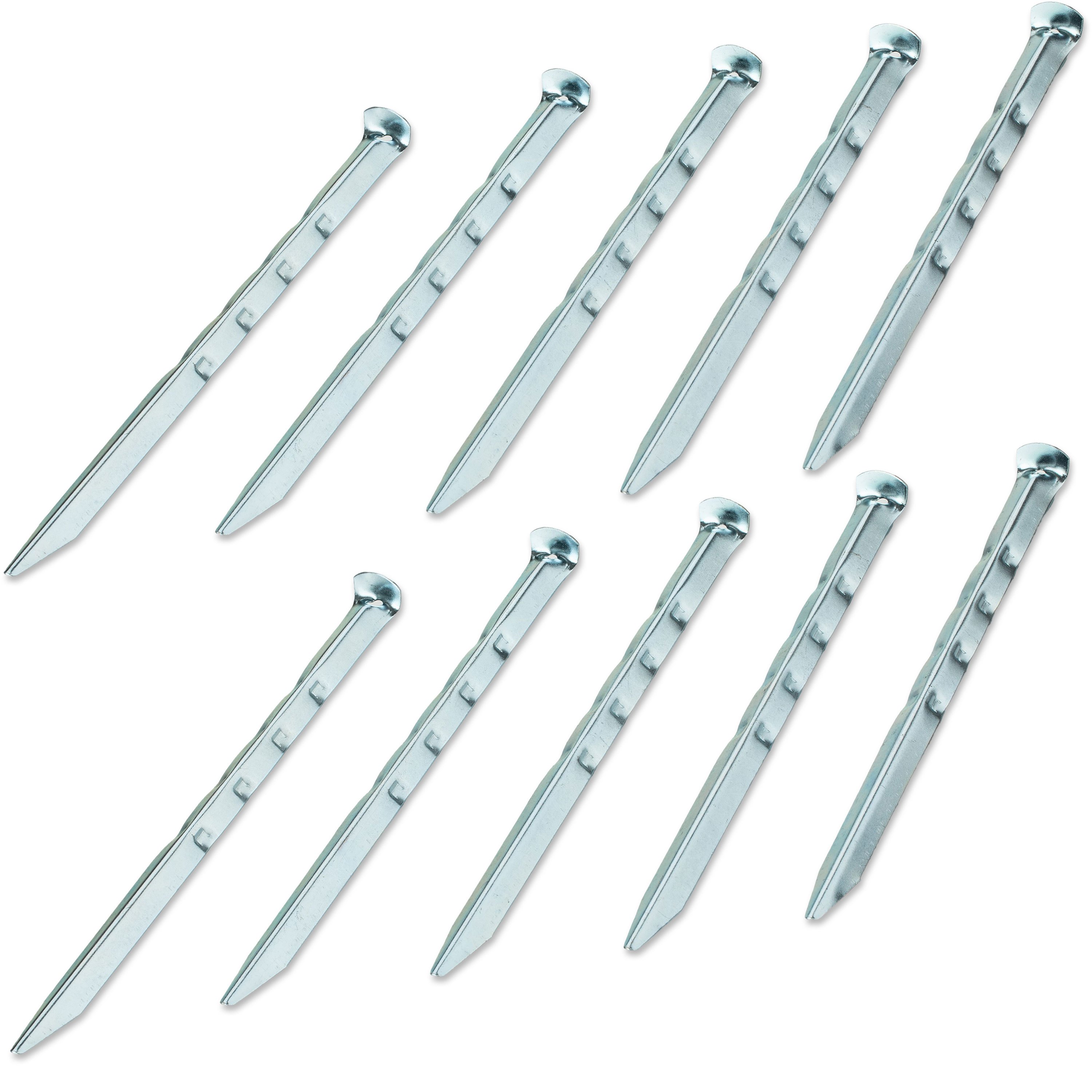 Image of 10pcs Of Steel Herring 23 Cm - Ribbed V-profile - Sand Herring Tent Peg Soft Wet Soil Tent Nail Tent Stake Earth Spike Camping Accessories Outdoor Set
