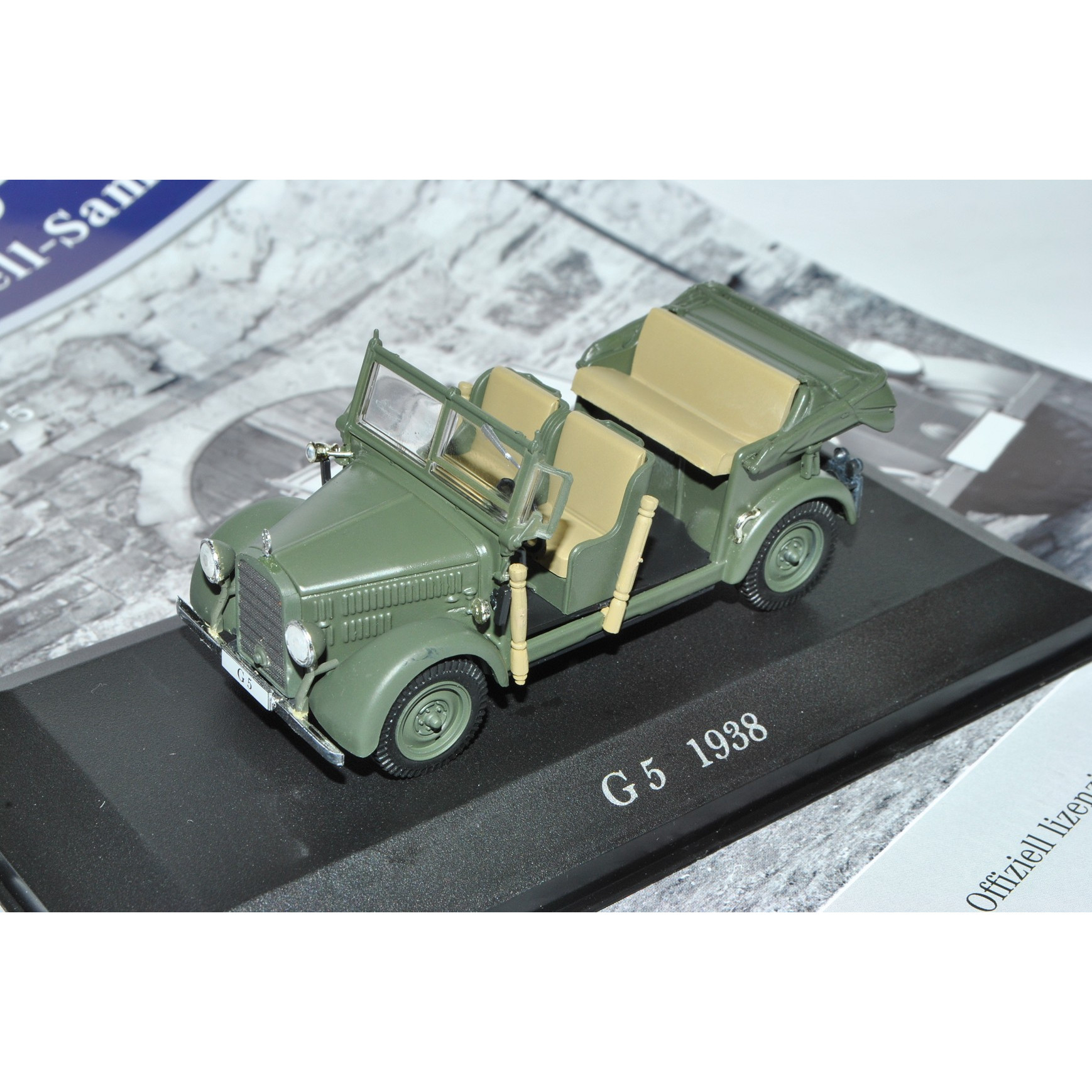 Image of Mercedes-benz G5 1938 Army Green With Magazine No. 42 1/43 Ixo Model Car