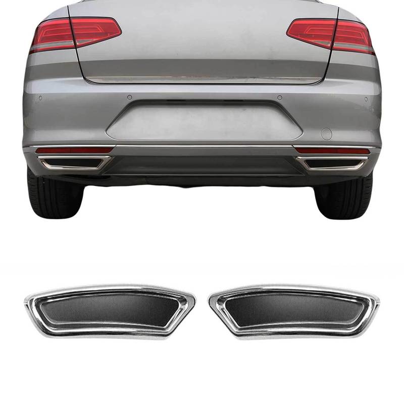 Bumper Diffuser Exhaust Frame For Vw B8 2014-2019 Stainless Steel Chrome