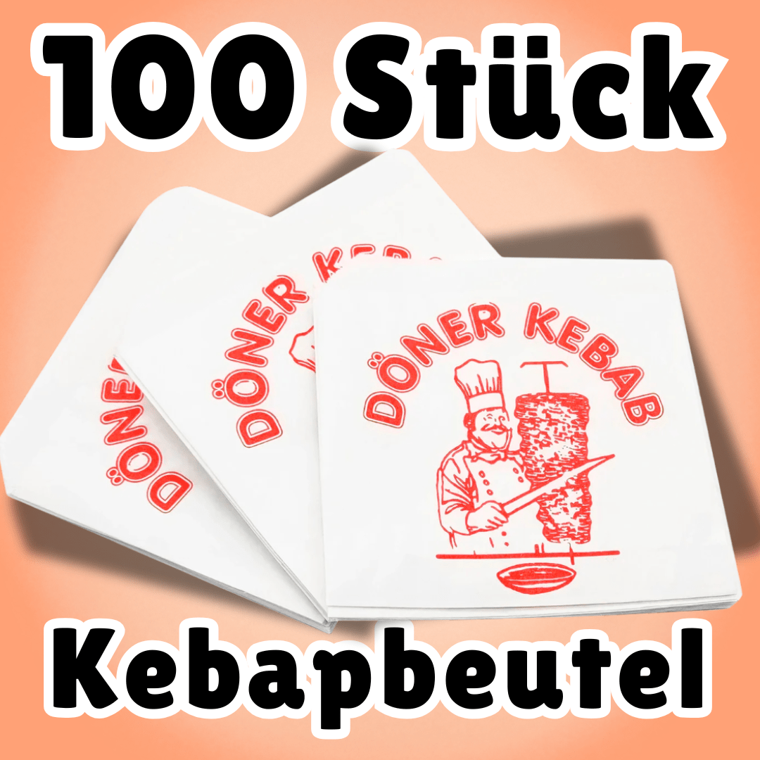 E-shop 100x Kebapbeutel 16 x 16 cm – Fettdicht, Lebensmittelecht, Ideal für Döner, Snacks & Imbissbedarf