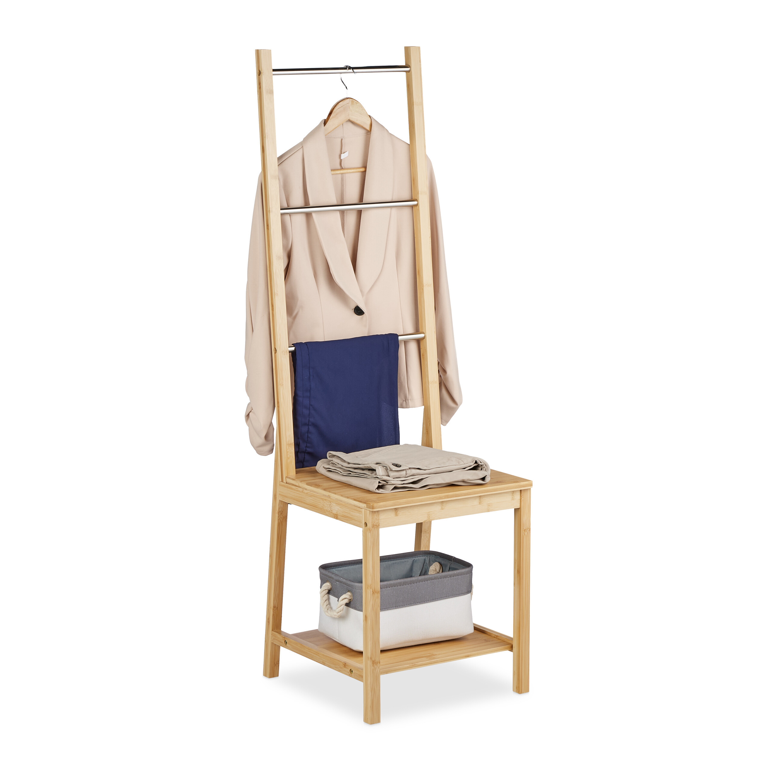 Butler In Natural/silver - (w)40 X (h)133 X (d) 42 Cm