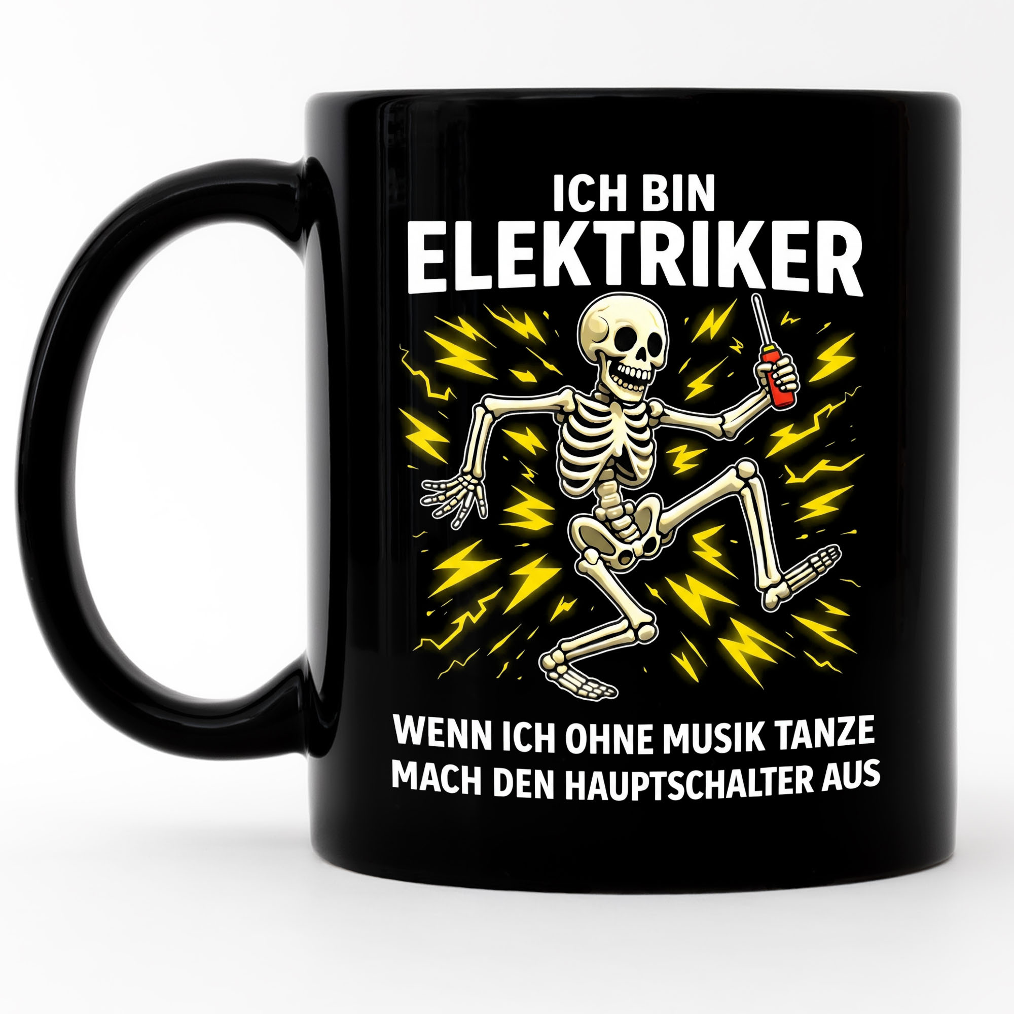 Image of Funny Electrician Mug With Slogan Cool Coffee Mug For Electricians, Apprentices, , , Gift Birthday Christmas Colleagues Mug Black
