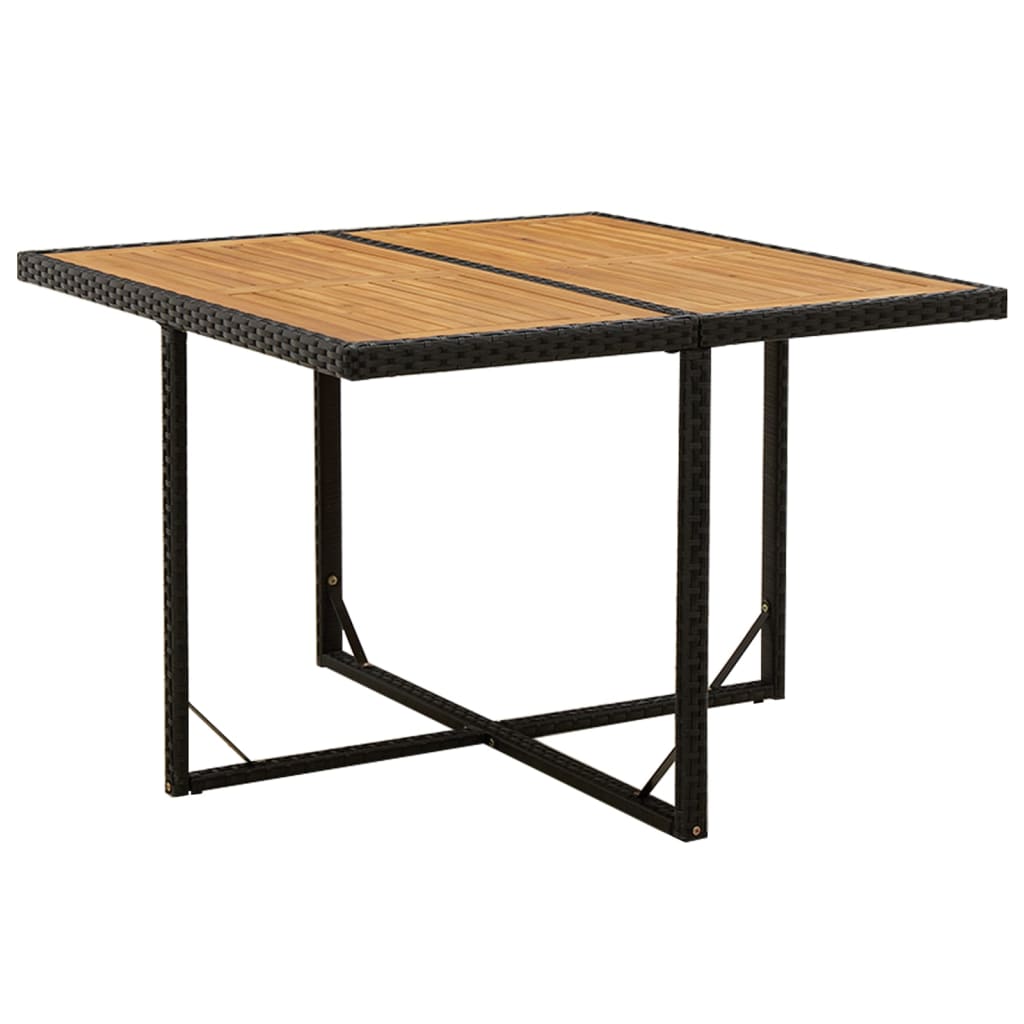 Vidaxl Garden Table Dining Table Balcony Table Poly Rattan Solid Wood Acacia