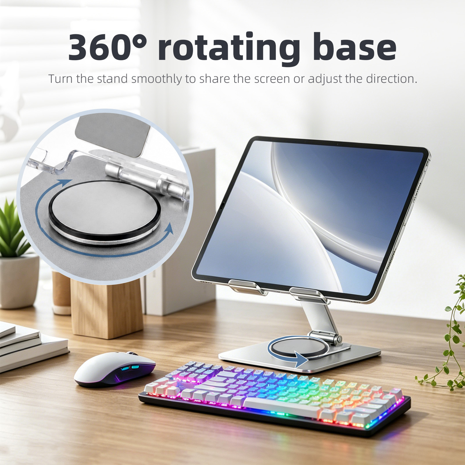 Adjustable Rotating Tablet Holder for Home and Office