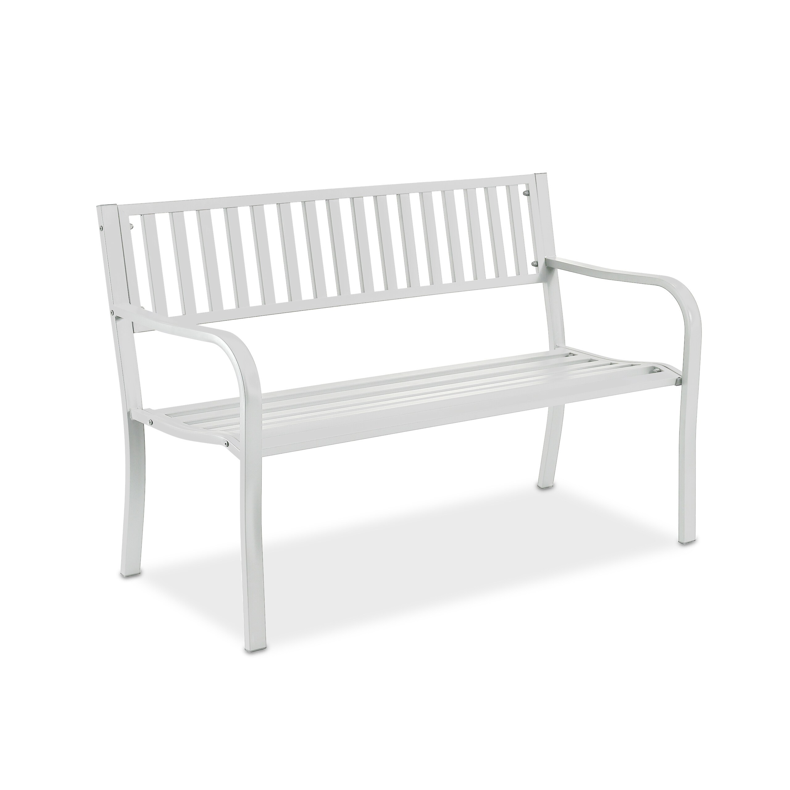 White Garden Bench - (w)127.5 X (h)82 X (d)59.5 Cm
