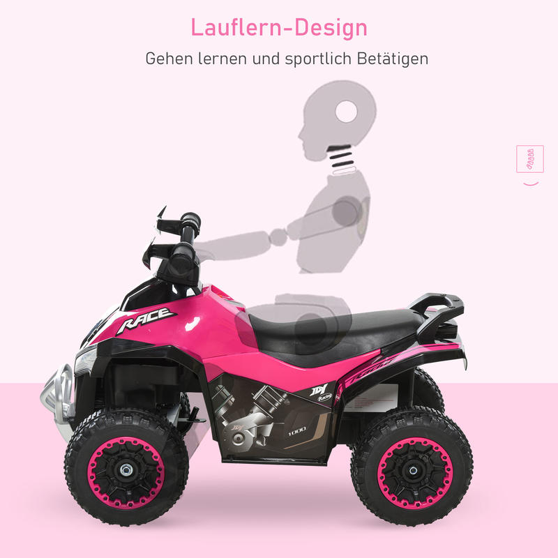 Kinderdraagzak Quad 18-36 Maanden, 67L X 38L X 44H Cm, Licht- en Geluidseffecten, Roos Zwart, NIET ELEKTRISCH