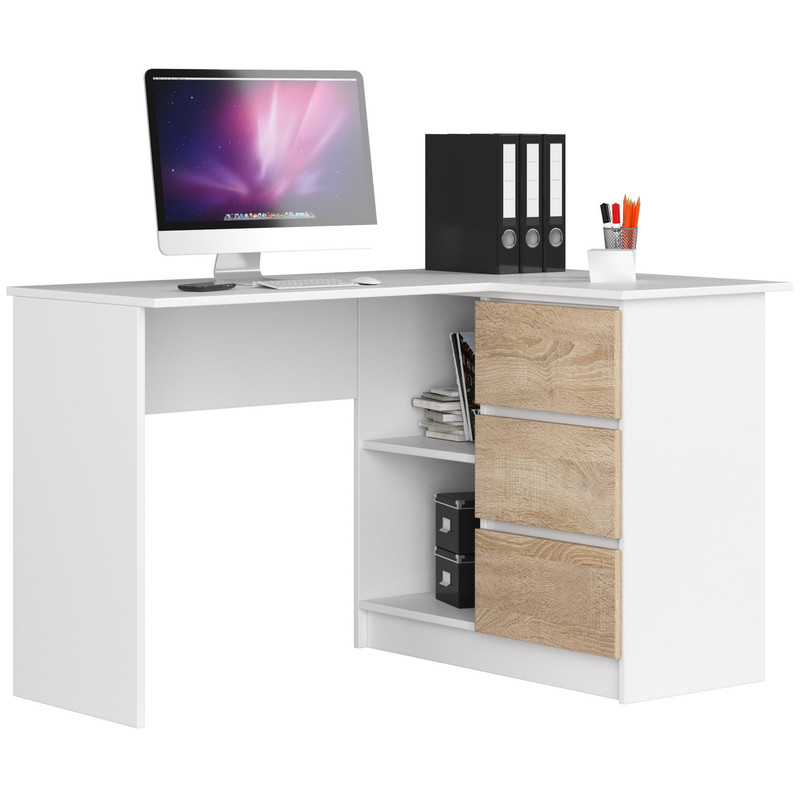Image of Akord B16, 124 Cm, Right-hand Side, 3 Drawers, 2 Shelves, 124x85x77 Cm