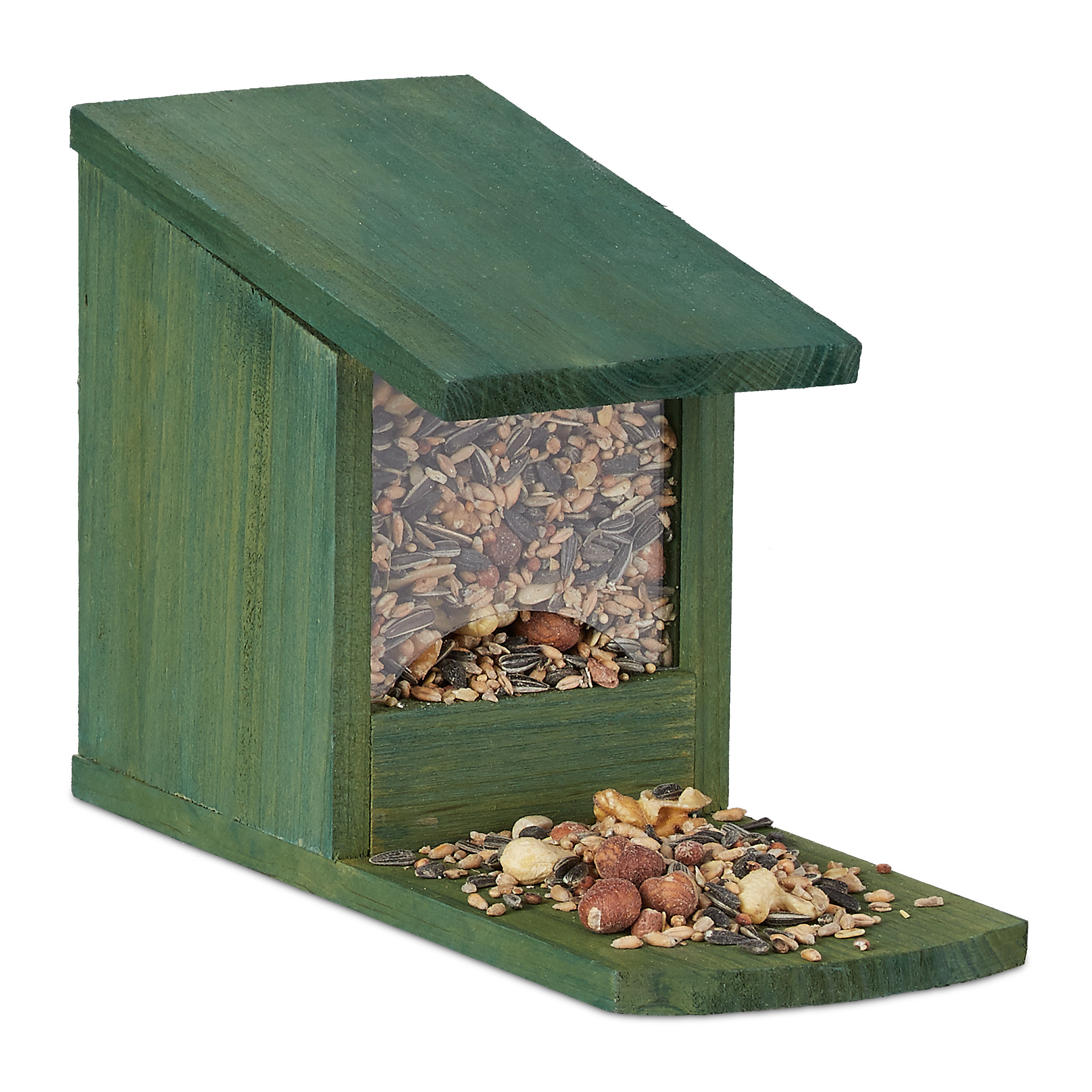 Squirrel Feeder In Dark Green - (w)12 X (h)17.5 X (d)25 Cm