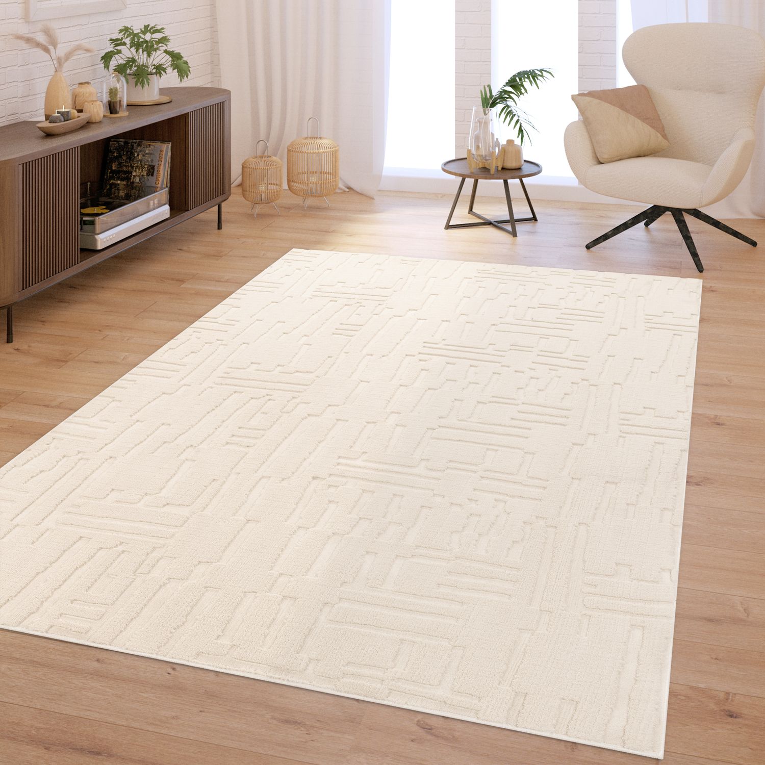 Living Room Bedroom Scandinavian Geometric Boho Style Washable