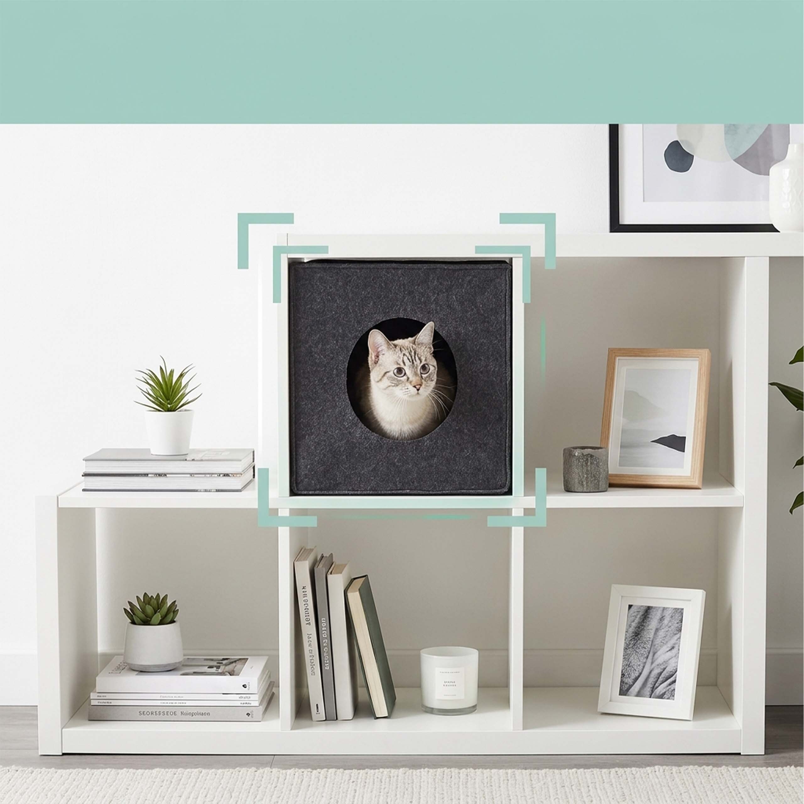 Grey Felt Cat Cave, 33cm W x 33cm H x 37cm D