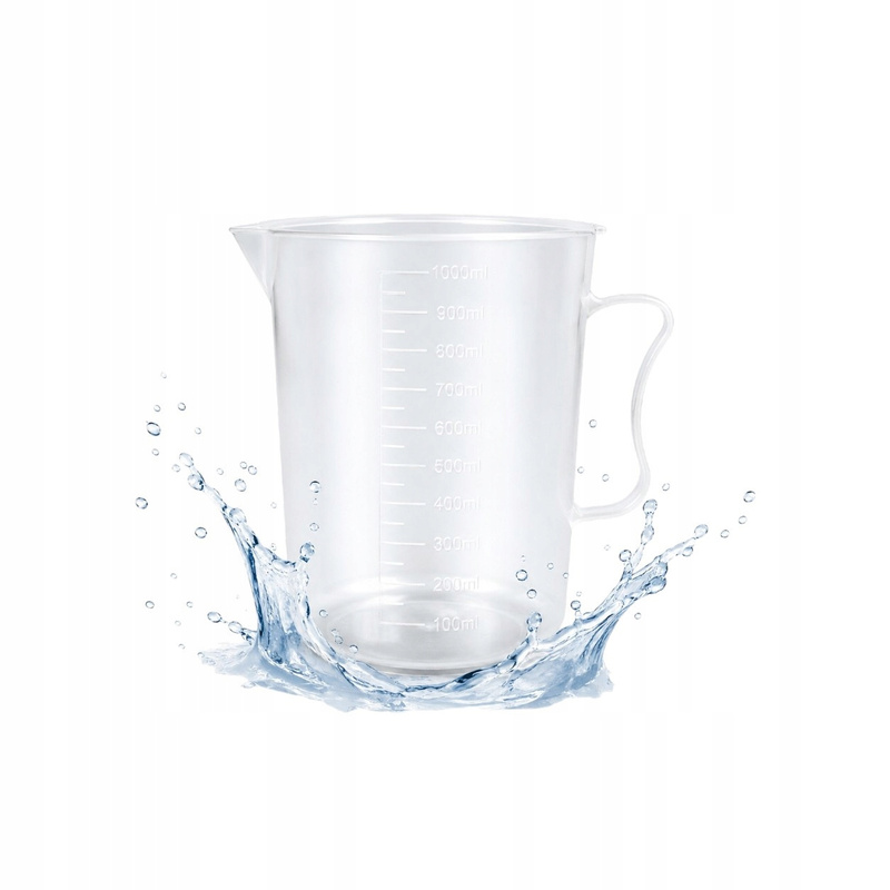 Image of Plastic Measuring Jug With 1l/1000ml Scale, Handle, And , Ideal For Measuring Liquids And Dry Ingredients For Baking, Cooking, , Juices, Syrups, And