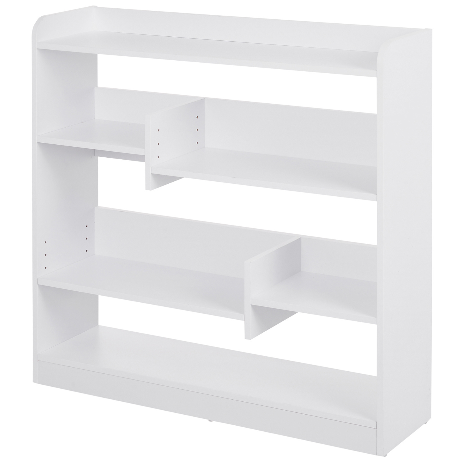 Homcom Bookcase Storage Furniture Dim. 90l X 24l X 91h Cm 3 Back Panels Particleboard White