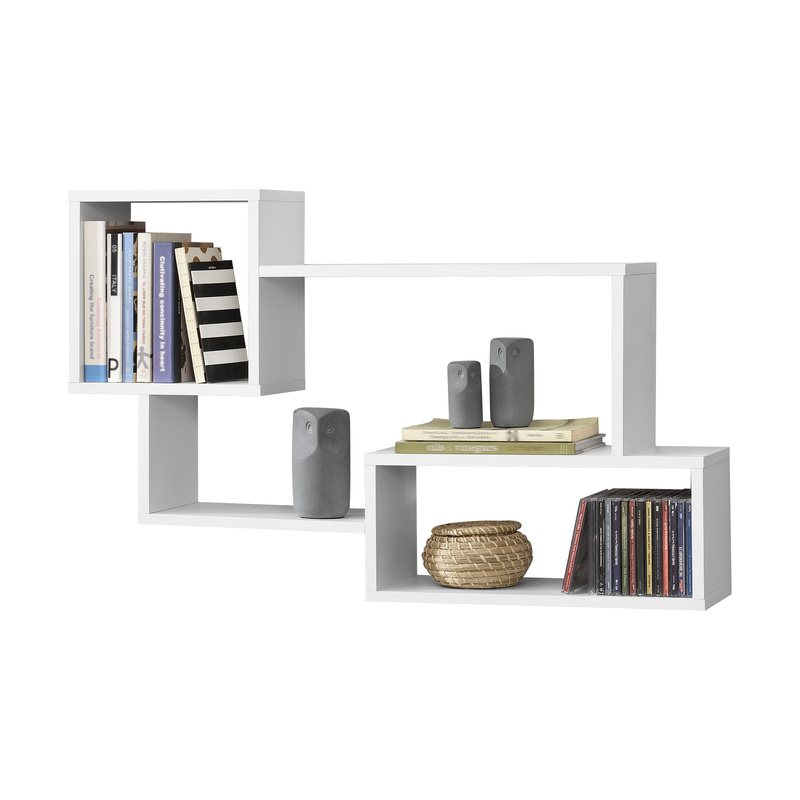 Image of Kvinesdal Floating Shelf 87x18x54cm Wall Shelf With 3 Compartments, Max. 13kg, Particle Board In Colors