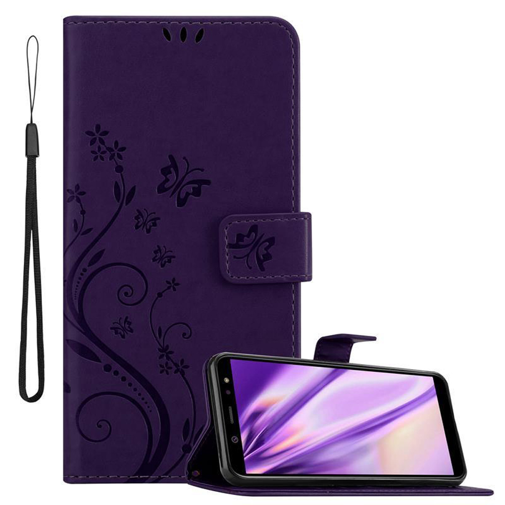 Case Compatible For Galaxy A6 2018 Protective Cover With Magnetic Closure, Stand Function And Card Slots Flip Case Flower Cover Phone Case Foldable Case Book Bag