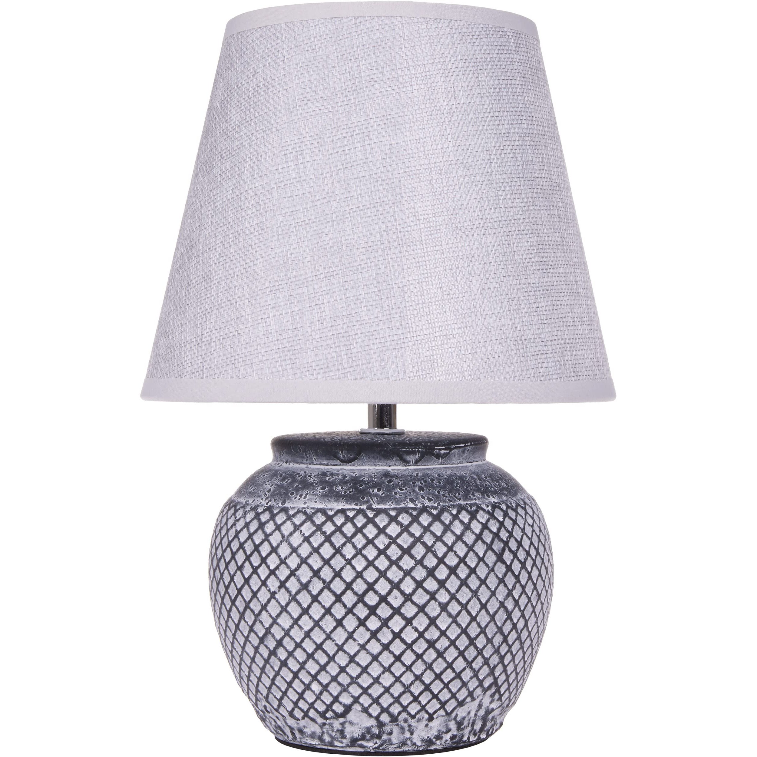 Image of Brubaker Table Lamp Night Table Lamp - 30.5 Cm - Grey - Ceramic Lamp Base - Linen Shade Light Grey (bulb Not Included)