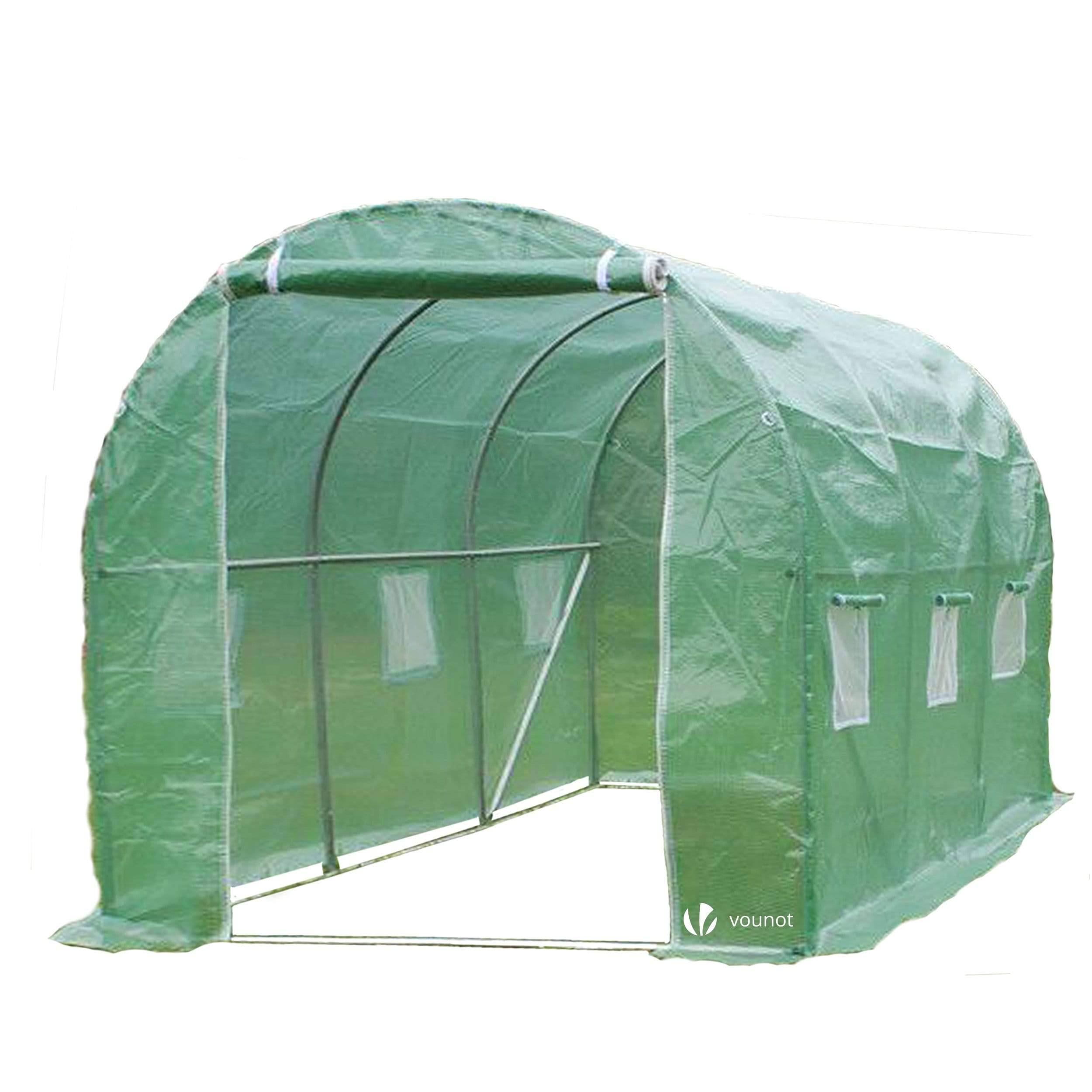 Image of Vounot Galvanized Steel Garden Tunnel Greenhouse With Reinforced Uv-protected Tarp, Use, Ideal For Growing Fruits, Vegetables, And Flowers