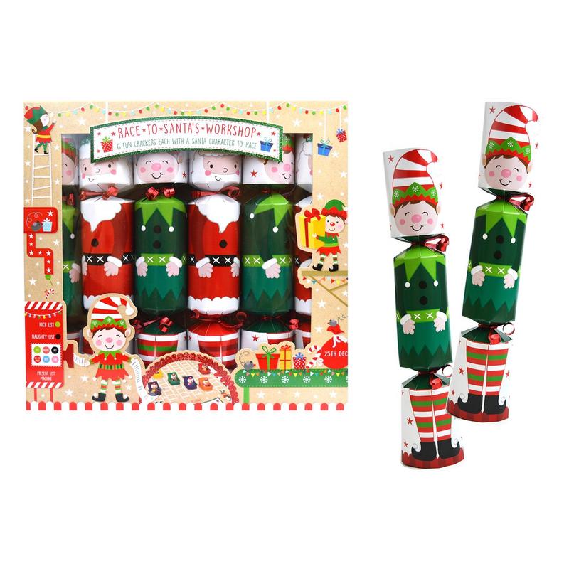 TEMU Christmas Crackers Set Of 6 Racing Crackers Santa Party Games Elf Fun