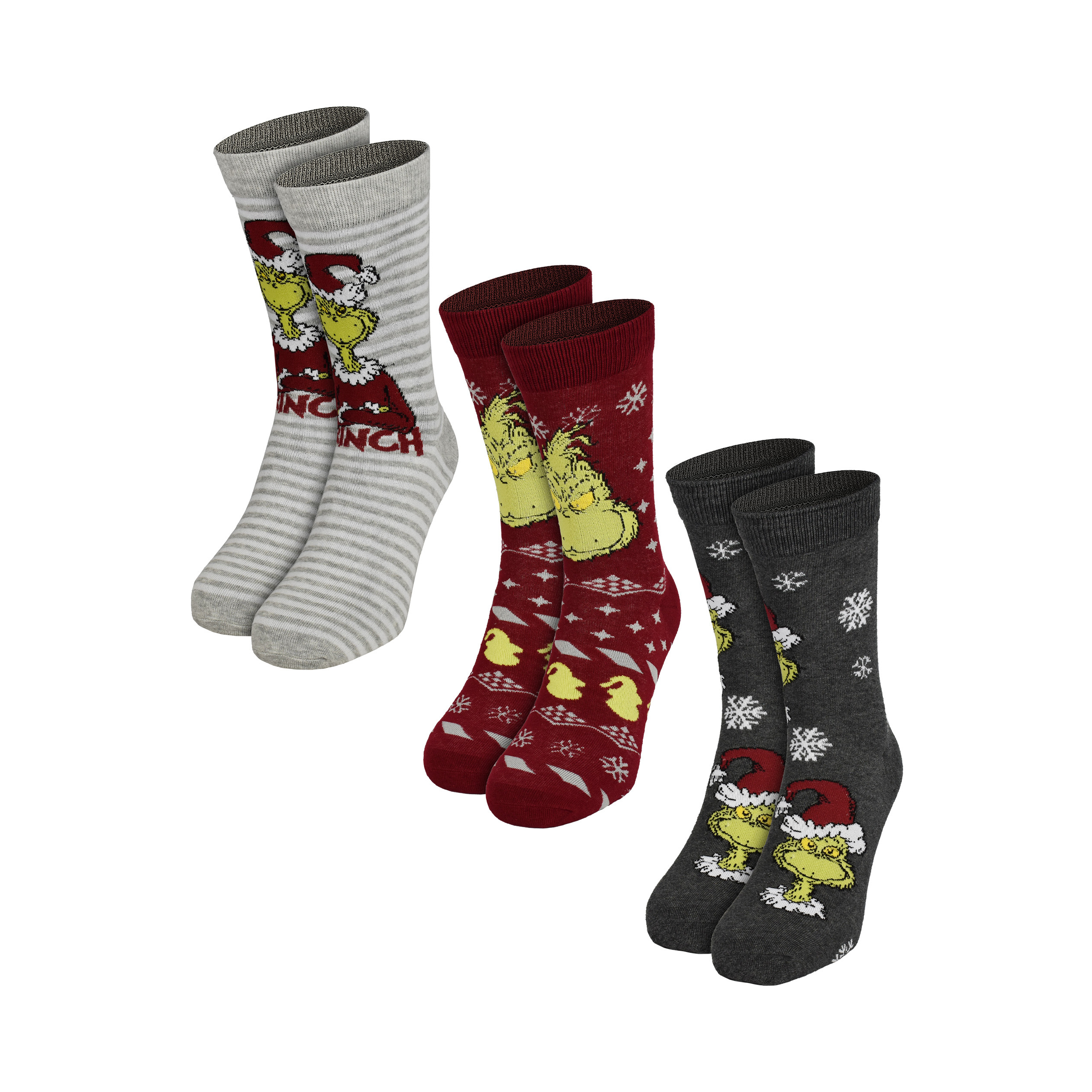 The Socks For Women And Men - Unisex For Women And Men Red/gray (3-pack)