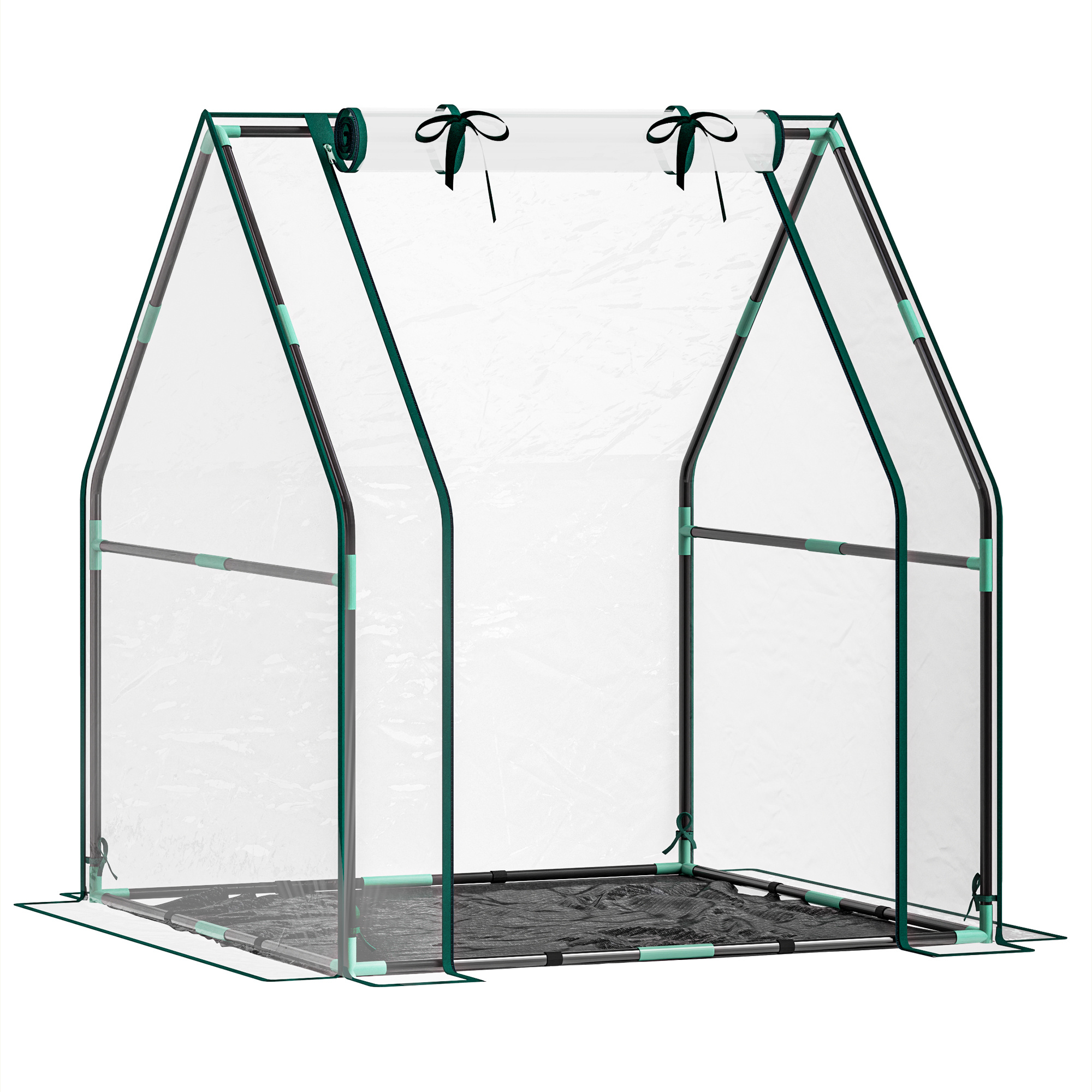 Image of Small Greenhouse Outdoor Greenhouse With Zipper Door Pe Waterproof Fabric Base And Greenhouse For Growing Plants Flowers 90x90x105 Cm Transparent