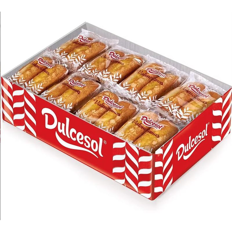 Image of Valencian Sweet Magdalenas Dulcesol Individually Wrapped 1, 89kg - 30 Units - Traditional Valencian - Tender Magdalenas