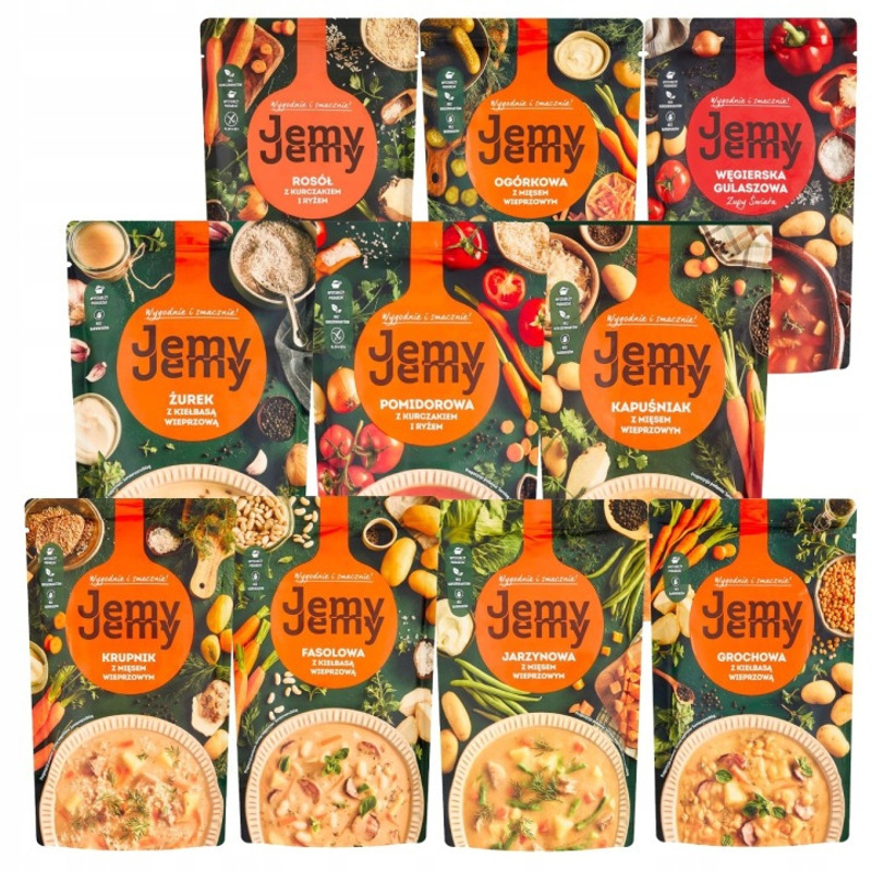 Jemyjemy Set Of 10 Soups, Mixed Flavors, 450g X 10 Pieces