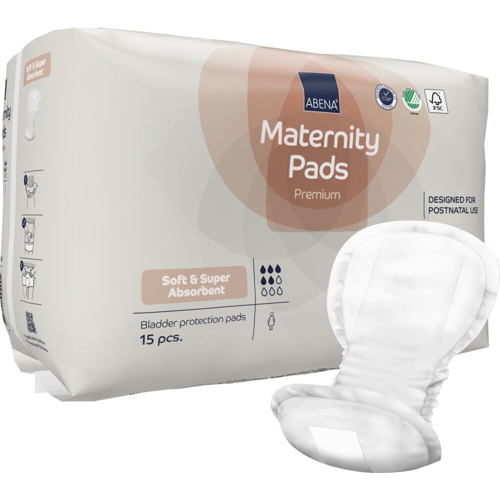 TEMU Protection maternité – Maternity Pad Super, 20x44cm 825ml – – 15 pièces