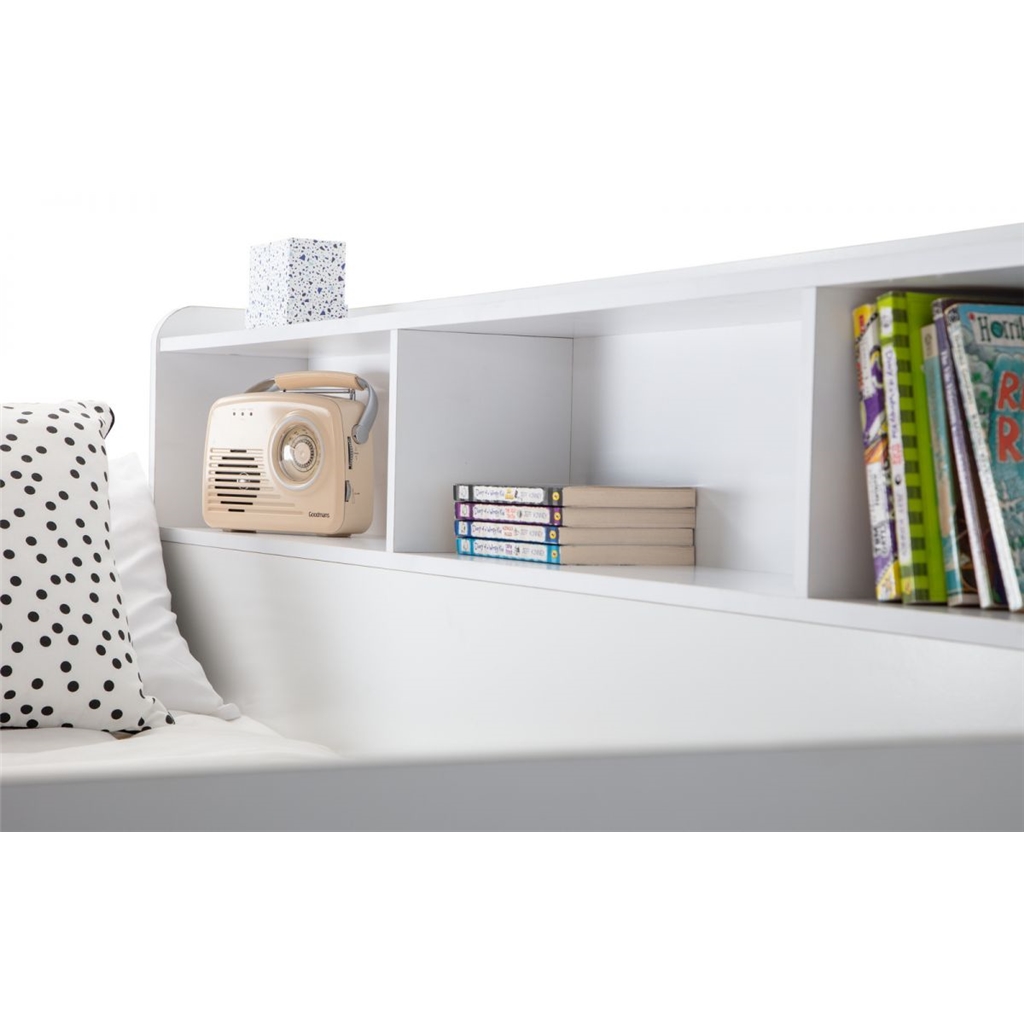 Pure White Triple Sleeper Book Case Bunk Bed 3ft (90cm)