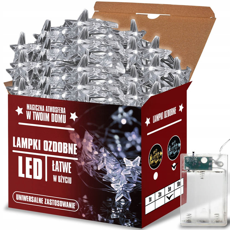 TEMU Christmas Tree Lights Led Lights On Batteries White Cold 5m