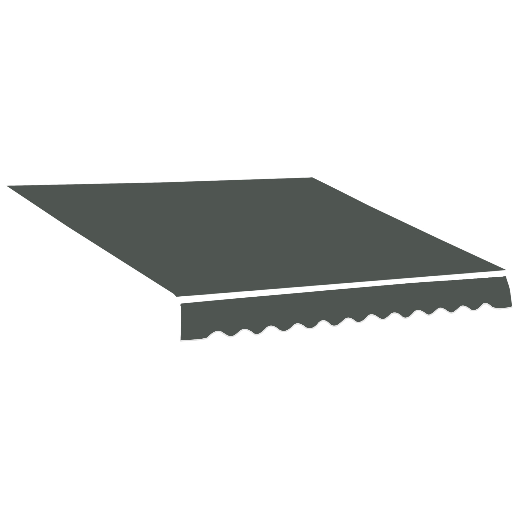 Outsunny Replacement Canopy Store Awning - Valance - High Density 280g/m² Uv Resistant, Size: 3.82l X 2.4l (projection) Grey