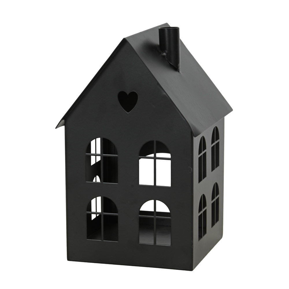 Image of Lighthouse No. 2 Black Metal Shape H21.5cm Modern