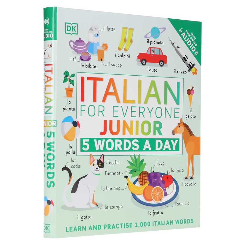 TEMU Italian For Everyone Junior 5 Words A Day: Learn And Practise 1,000 Italian Words - Ages 5-9 - Flexibound