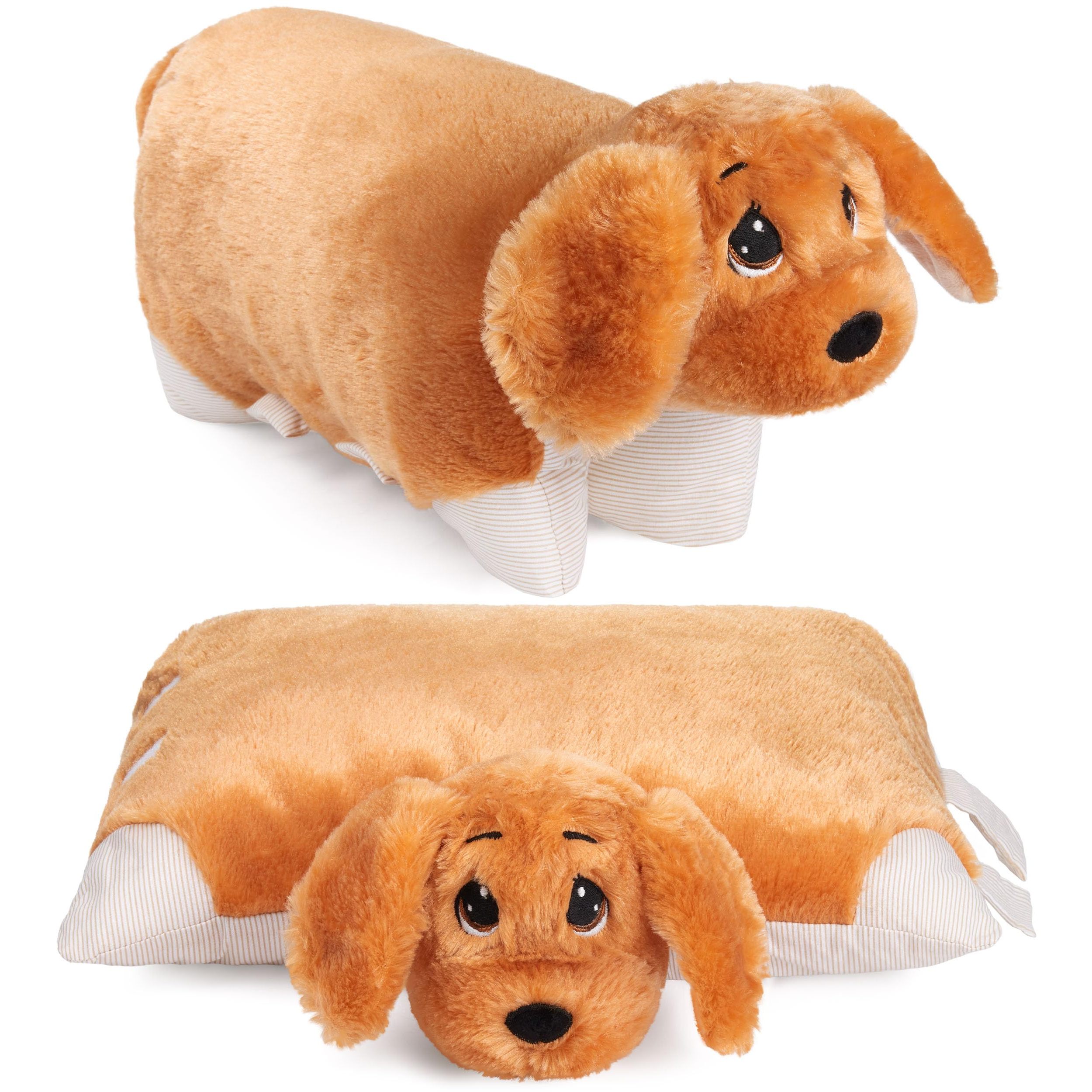 Image of Brubaker Pillow Dog - 2 In 1 Plush Toy And Cuddle Pillow - 40 X 30 Cm Cuddle Dog - Foldable Children's Plush Pillow With Closure - Stuffed Animal Dog Pillow - Brown