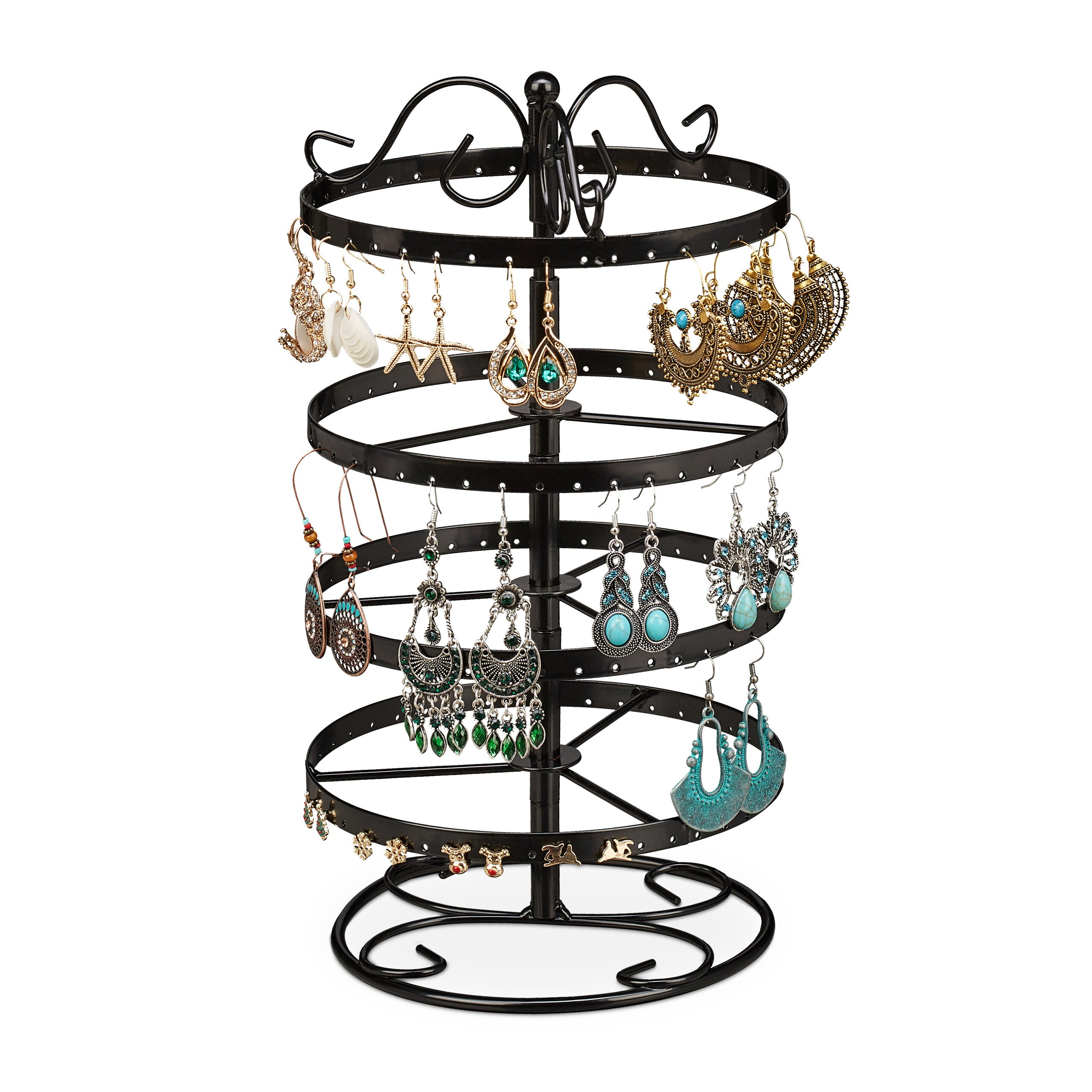 Earring Holder In Black - (h)30 X Ø16.5 Cm