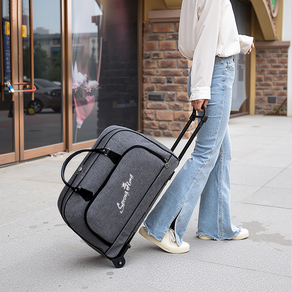 TEMU Large Capacity Foldable Rolling Duffel Bag For Travel, Wheeled Handheld Luggage Suitable For Family Vacations, Outdoor Trips And , Easy-to-carry
