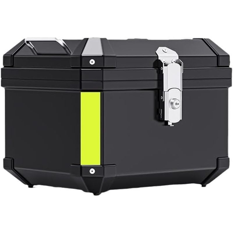 Image of Cachpib 45l Motorbike Top Case, Waterproof Dustproof Motorcycle Top Box Pp Motorbike Trunk Travel Luggage Storage Tour Tail Box Lockable Motorcycle Rear Box With Reflective Strips