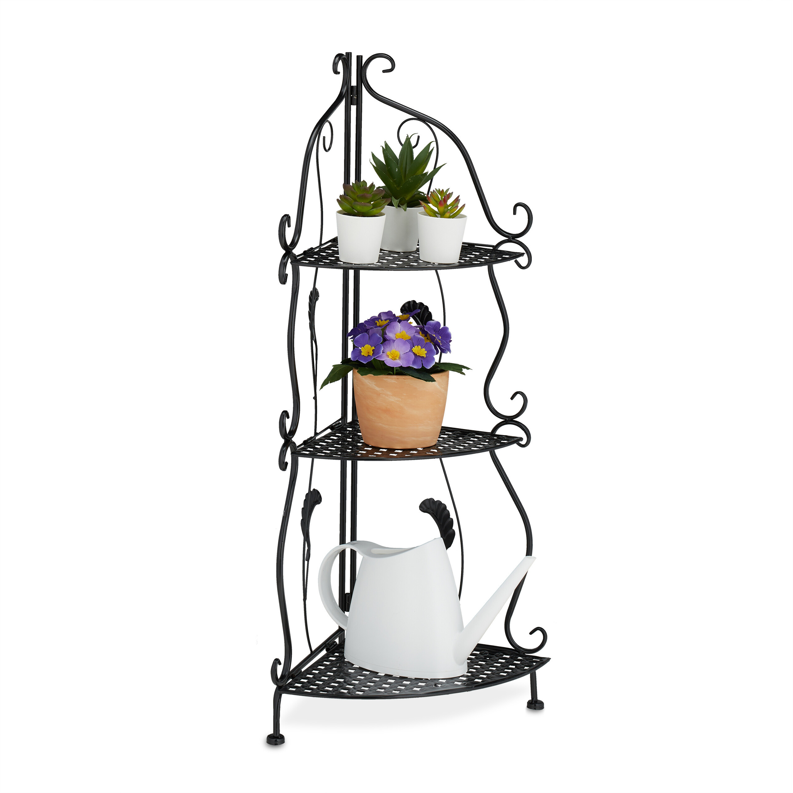 Black Shelving Unit - (w)30 X (h)82.5 X (d)30 Cm