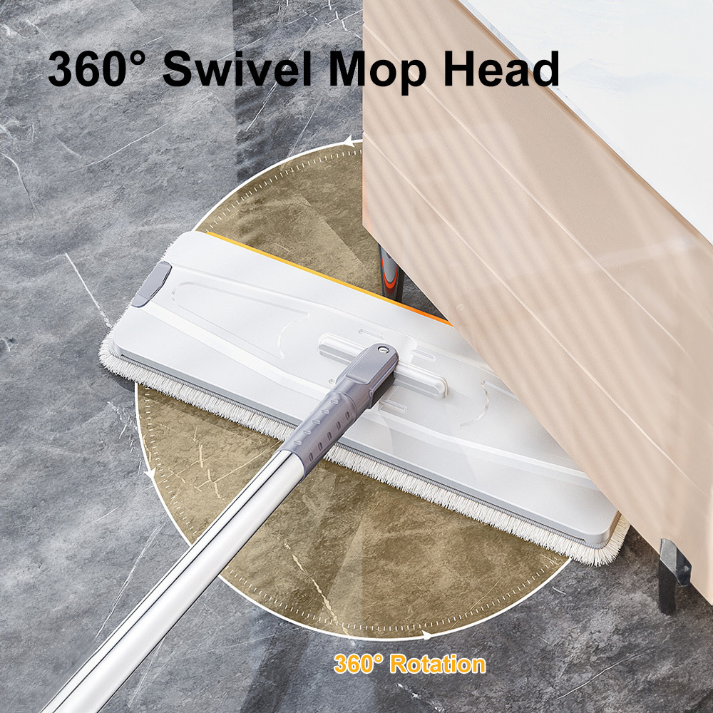 Mop And Bucket Set, Wet Dry Household Cleaner Tool With Wringer, Flat Floor Mop And Bucket For Hardwood Floor, Tile, Marble, Kitchen, Bathroom, Living Room, Window, Dorm Room