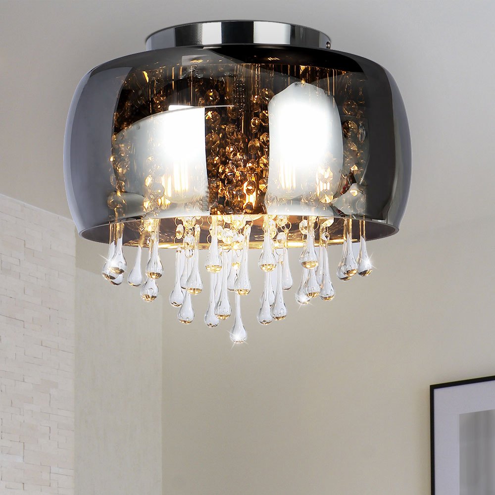 Image of Ceiling Lamp Luminaire Glass Crystals Dining Room Kitchen