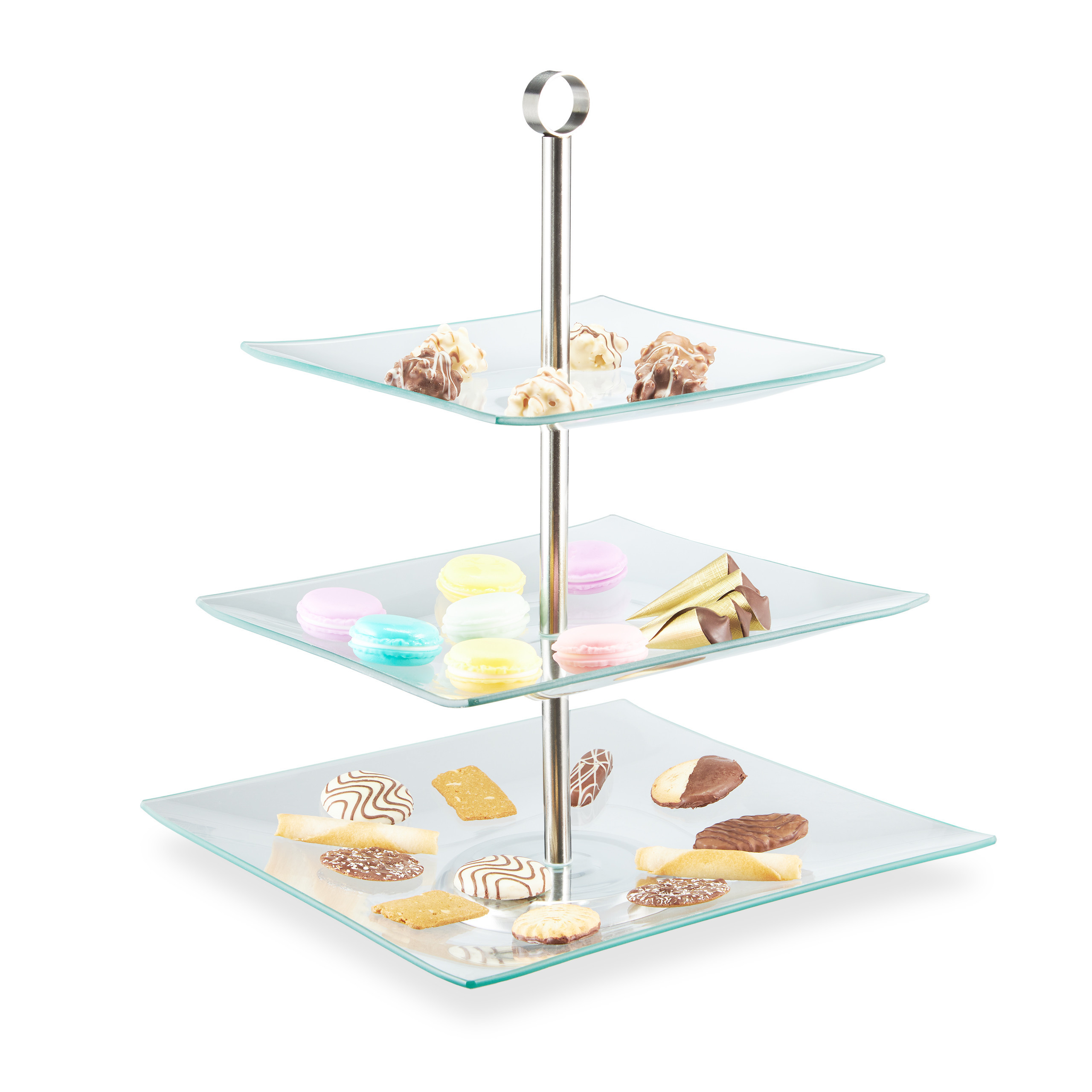 E-shop Etagere eckig in Transparent/Silber