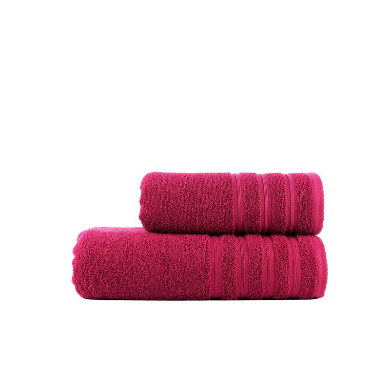 Terry Cloth Towel Set 2pcs, 50x100 And 70x140cm Berry