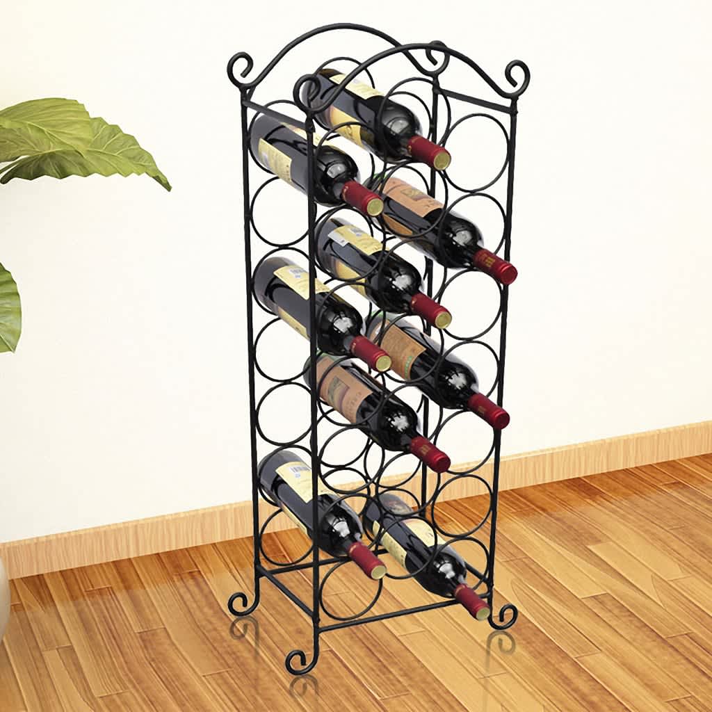 Vidaxl Wine Rack For 21 Bottles, Metal Bottle Shelf, Bottle Holder, Wine Cabinet